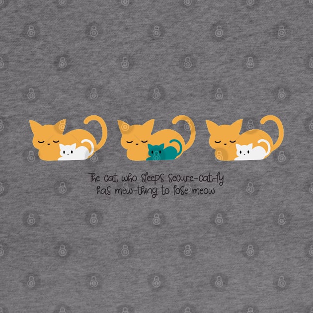 Cute Sleeping Cat Pattern and Quotes III by FlinArt